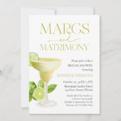 マルクスと結婚 | 水彩ブライダルシャワー 招待状 (正面)