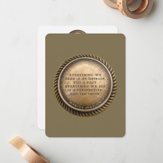 マルクスアウレリウス引用文独善貨幣 ノートカード (正面/裏面インサイチュ)