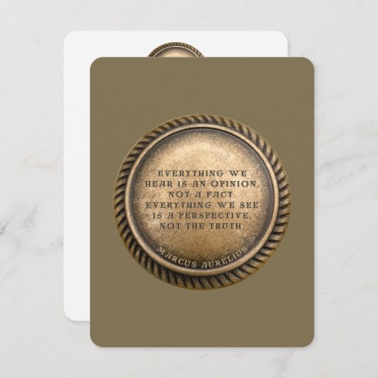 マルクスアウレリウス引用文独善貨幣 ノートカード (正面/裏面)