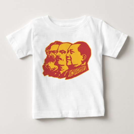 マルクスレーニン毛のポートレート ベビーTシャツ (正面)