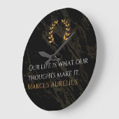 マルクス・アウレリウスの真実：人生を形作ること ラージ壁時計 (傾斜)