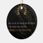 マルクス・アウレリウスの知恵：より大き話な行動 セラミックオーナメント (左)
