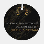 マルクス・アウレリウスの知恵：大きな話行動 ガラスオーナメント (裏面)