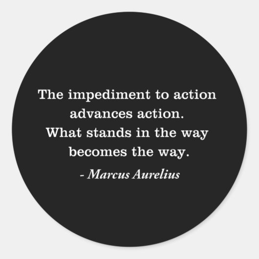 マルクス・アウレリウス障害ストイック引用文Tシャツ ラウンドシール (正面)