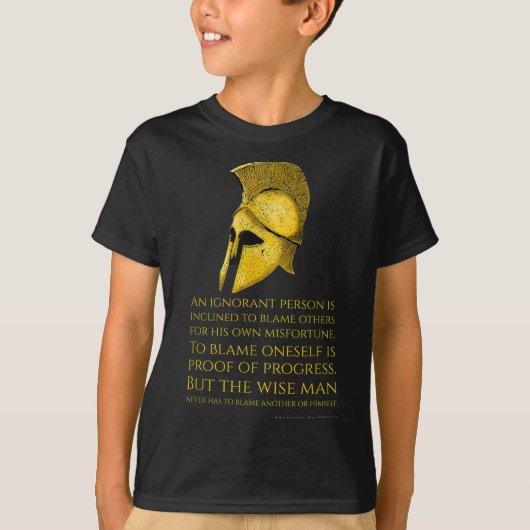 マルクス・アウレリウス・ストイック哲学引用文 – ローマ・スト Tシャツ (正面)