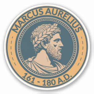 マルクス・アウレリウス ローマ皇帝 イラスト バッジ シール