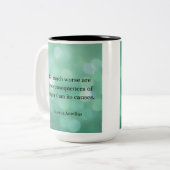 マルクス・アウレリウス：怒りを征服し、内面平和を見つける ツートーンマグカップ (正面左)