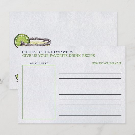マルクス&マトリクスブライダルシャワードリンクレシピ エンクロージャーカード (正面/裏面)