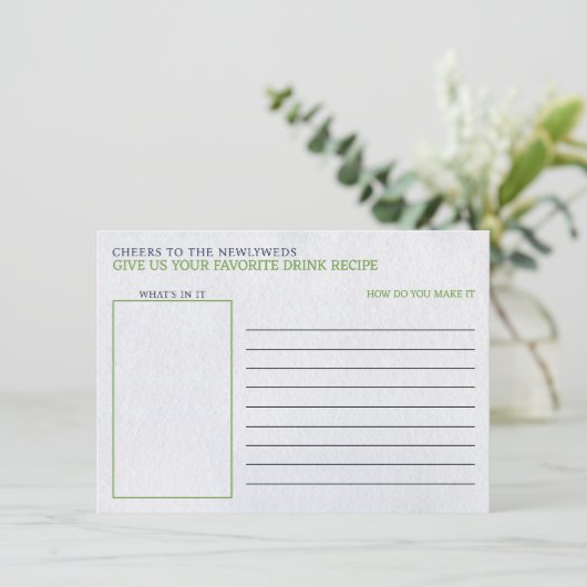 マルクス&マトリクスブライダルシャワードリンクレシピ エンクロージャーカード (スタンド正面)