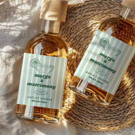 マルクス&マトリクスレトロバチェロレッテブライダルシャワー リキュールボトルラベル