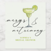 マルクス&マトリモングリーンライムブライダルシャワー ワインラベル (シングルラベル)