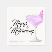 マルクス&マトリモンピンクマルガリータブライダルシャワー スタンダードカクテルナプキン (正面)