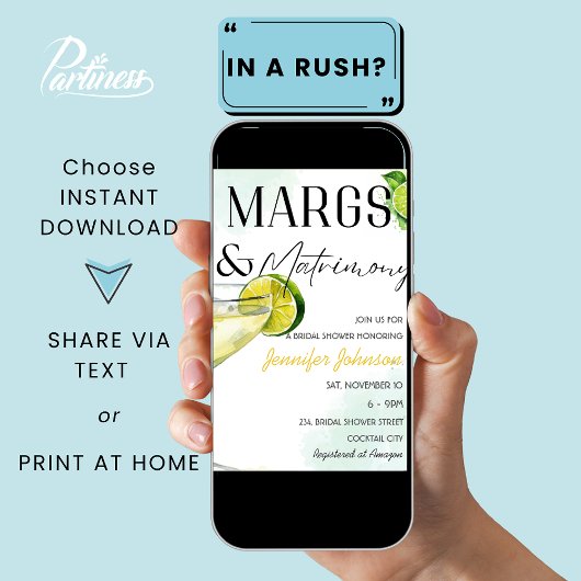 マルクス&マトリモンマルガリータブライダルシャワー 招待状