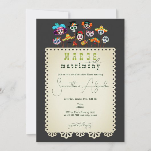 マルクス&マトリモンメキシカンフィエスタウェディングシャワー 招待状 (正面)