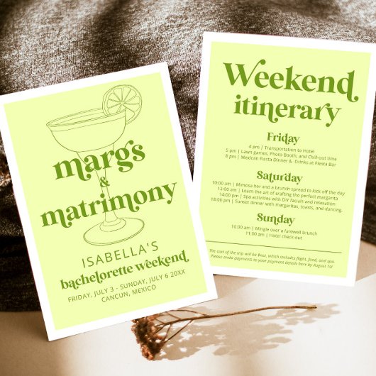 マルクス&結婚バチェロレッテ週末の日程 招待状