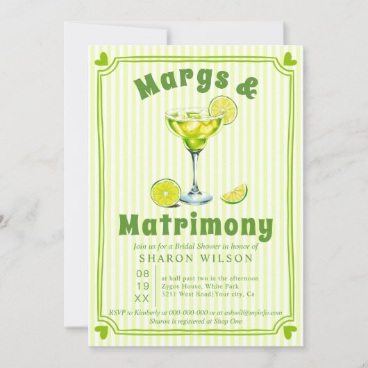 マルクス&結婚式書記縁どブライダルシャワー 招待状 (正面)