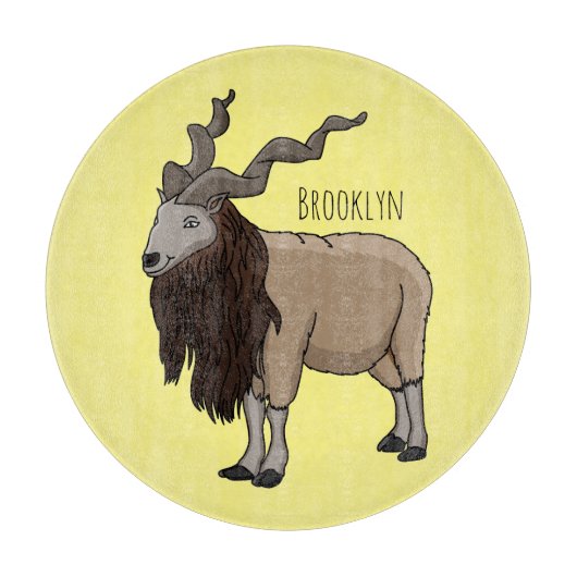 マルクホールヤギ漫画イラストレーション カッティングボード (正面)