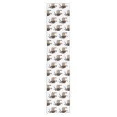 マルクホールヤギ漫画イラストレーション ショートテーブルランナー (正面)