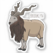 マルクホールヤギ漫画イラストレーション シール (正面)