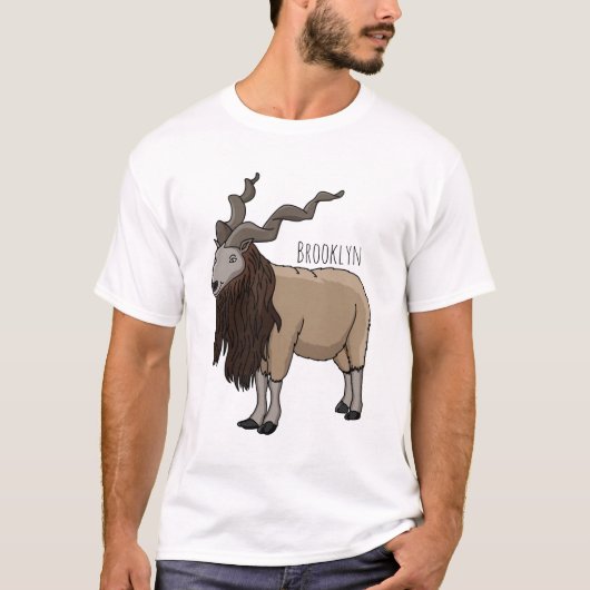 マルクホールヤギ漫画イラストレーション Tシャツ (正面)