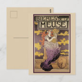 マルク・オーギュスト・バスタールによるミューズのビール ポストカード (正面/裏面)