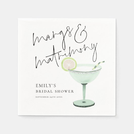 マルグとマトモニー マグリタ ブライダルシャワー スタンダードカクテルナプキン (正面)