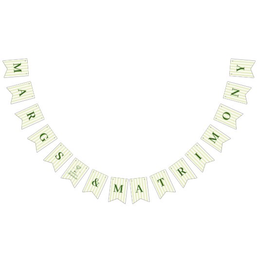 マルグとマトリモニー グリーン ストライプ バンティングフラッグ (全)