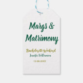 マルグと結婚式の名前と日付のパーティー ギフトタグ (裏面)