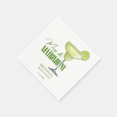 マルグスとマトリモニー ブライダルシャワーのモノグラム スタンダードカクテルナプキン (角)