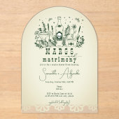 マルグスマトリモニースカルメキシカンフィエスタカップルのシャワー アクリル招待状 (正面)