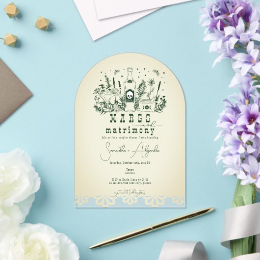 マルグスマトリモニースカルメキシカンフィエスタカップルのシャワー アクリル招待状 (インサイチュ (ウェディング))