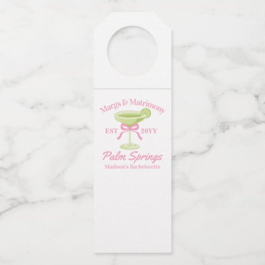 マルグス アンド マトモニー マグリタ バチェロレッテ パーティー ボトルネックタグ (正面)