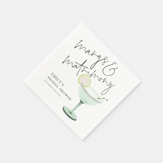 マルグス アンド マトモニー マグリタ ブライダル シャワー スタンダードカクテルナプキン (角)