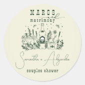 マルグス・マトモニーのスカレット メキシカンフィエスタ カップルシャワー ラウンドシール (正面)