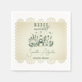 マルグス・マトモニーのスカull メキシカンフィエスタ カップルシャワー スタンダードカクテルナプキン