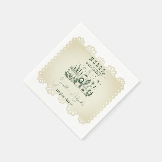 マルグス・マトモニーのスカull メキシカンフィエスタ カップルシャワー スタンダードカクテルナプキン (角)