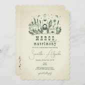 マルグス・マトモニーのスカull メキシカンフィエスタ カップルシャワー 招待状 (正面/裏面)