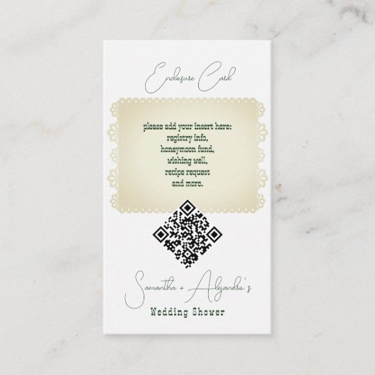 マルグス&マトリモニー メキシカン カップル シャワーのQRコード エンクロージャーカード (正面)