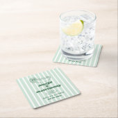 マルグス&マトリモニー レトロ バチェロレッテ ブライダルシャワー スクエアペーパーコースター (インサイチュ)