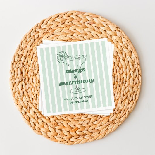 マルグス&マトリモニー レトロ バチェロレッテ ブライダルシャワー スタンダードカクテルナプキン