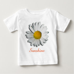 マルグリット+フラワーのデザイン+お好きなテキストやアイデアを ベビーTシャツ