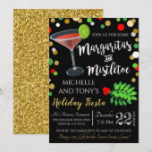 マルグリータとクリスマスの木の下でのクリスマス招待状 招待状 (正面/裏面)