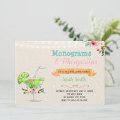 マルグリータとモノグラムのパーティー招待状 招待状 (スタンド正面)