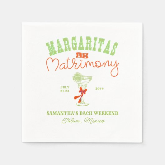 マルグリータと結婚ツルム独身最後の夜 スタンダードカクテルナプキン (正面)