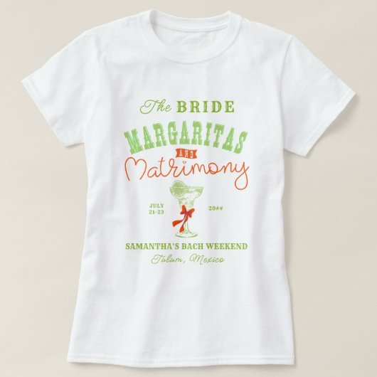 マルグリータと結婚ツルム独身最後の女友達 Tシャツ (デザイン正面)