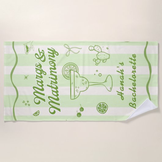 マルグリータをテーマにした独身最後の女友達パーティー ビーチタオル (正面)