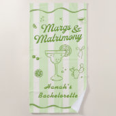 マルグリータをテーマにした独身最後の女友達パーティー ビーチタオル (正面)