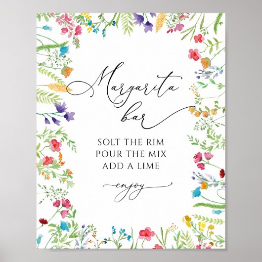 マルグリータバー ワイルドフラワー ブライダルシャワーポスター ポスター (正面)