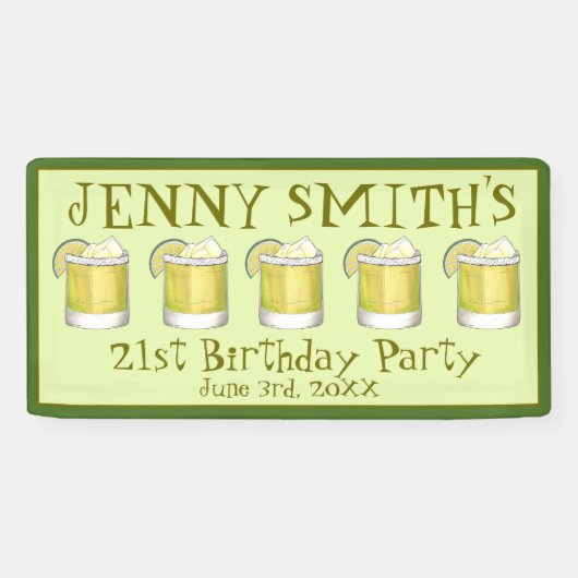 マルグリータ・カクテル 21歳の誕生日 パーティー 横断幕 (横)
