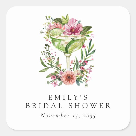 マルグリータ・フィエスタ・フローラル・ブライダルシャワー スクエアシール (正面)